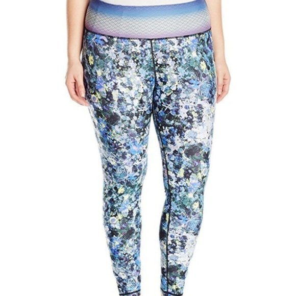 Nanette Lepore Play Plus size 1X 2X Floral Active Yoga Legging Wide Waist Pant - Picture 1 of 7